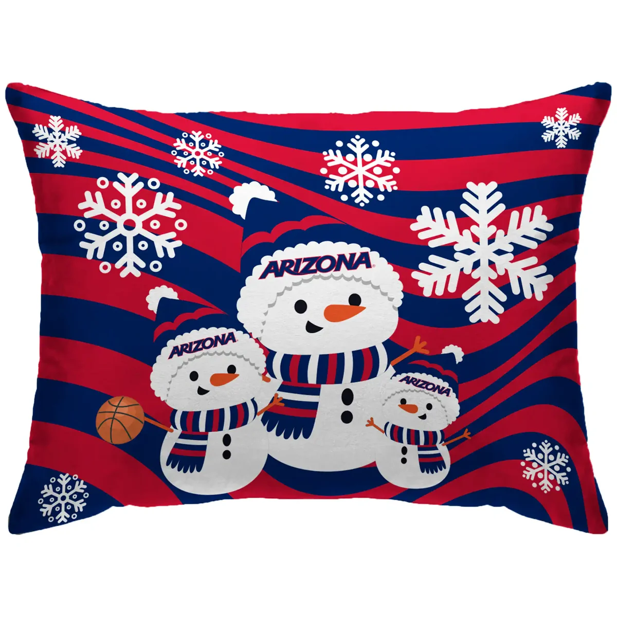 Arizona Wildcats 20" x 26" Holiday Snowman Bed Pillow